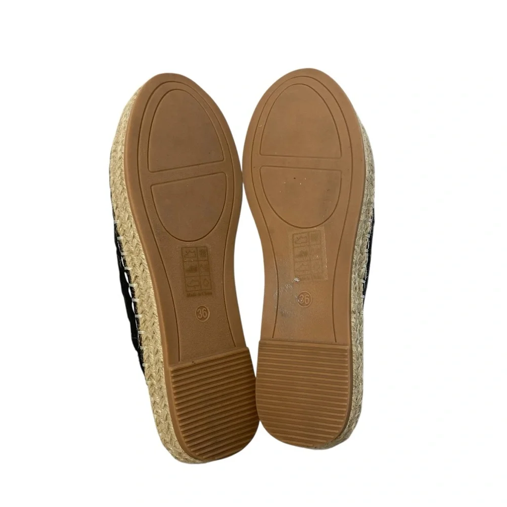 Spring Step Cutout Tilly Slide Espadrilles Mules Flats Womens 6 Black New Padded